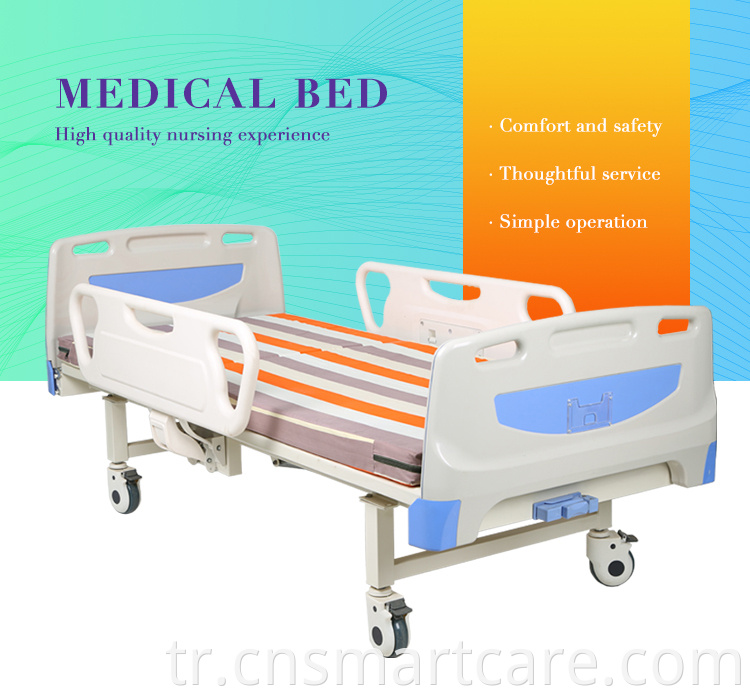 Tıbbi ekipman için bir manuel krank hastane hemşirelik bakım yatağı